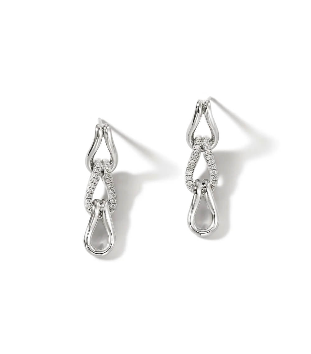 Aretes Eslabón Surf, Plata Esterlina